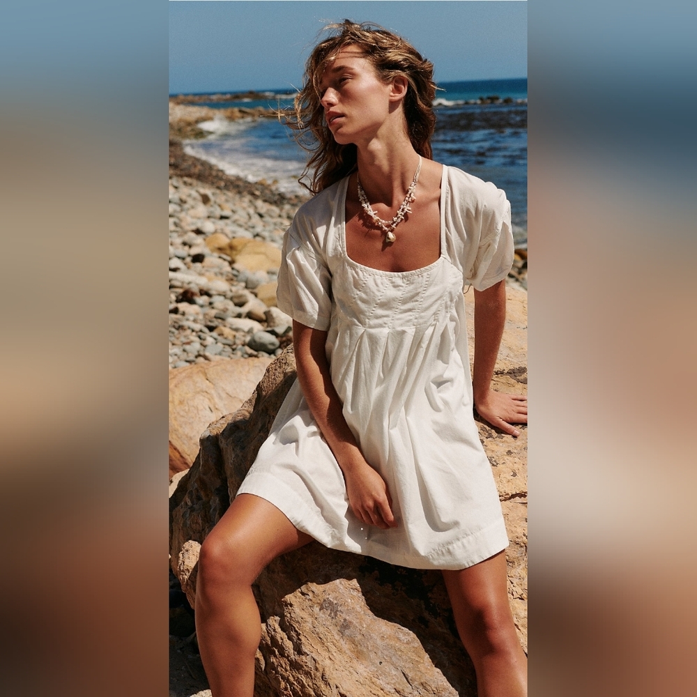 Free People Miss Me Mini Dress In Ivory